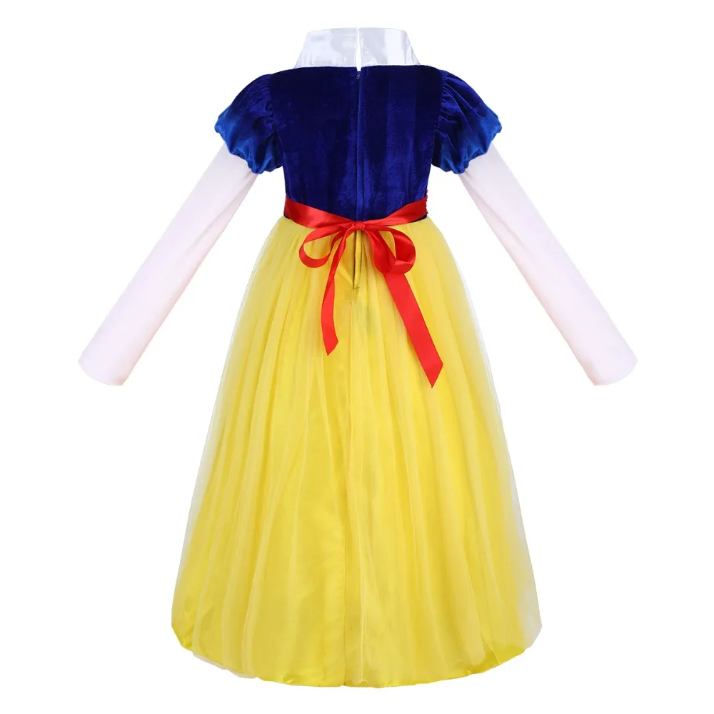 2019 Fashion Snow White Cosplay Costume Princess Dress for Theme Party Child Kids Pleated Tulle Long Dresses Girls | Детская одежда и