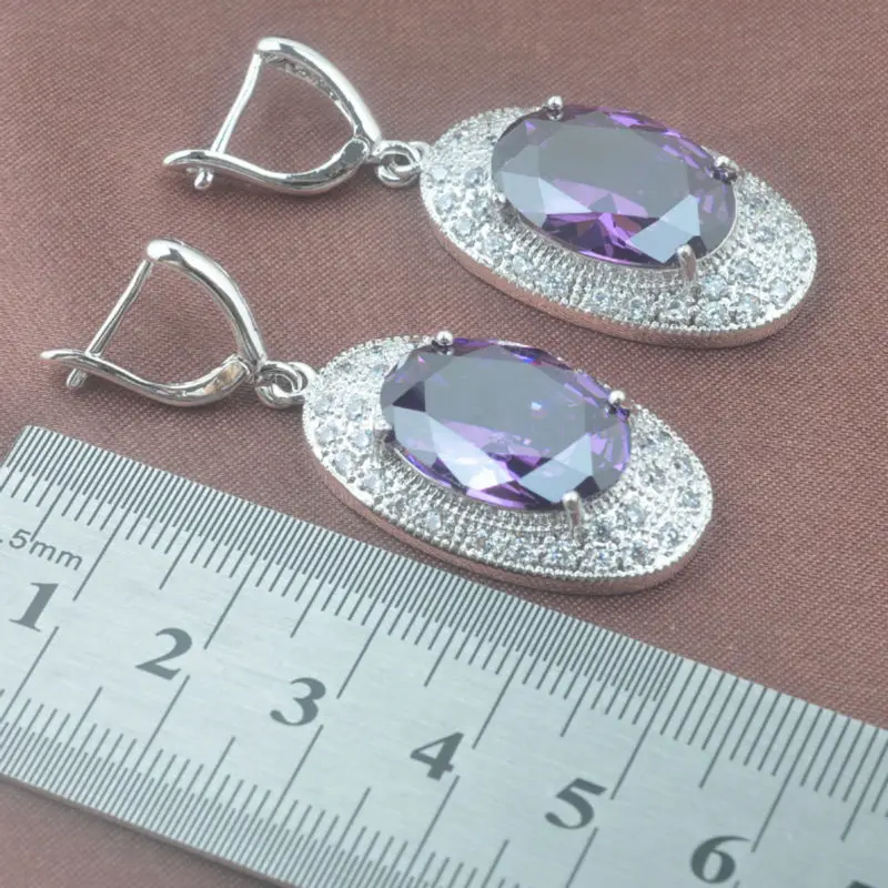 Горячая распродажа Фиолетовый Кристалл циркония женские серебряные Ювелирные