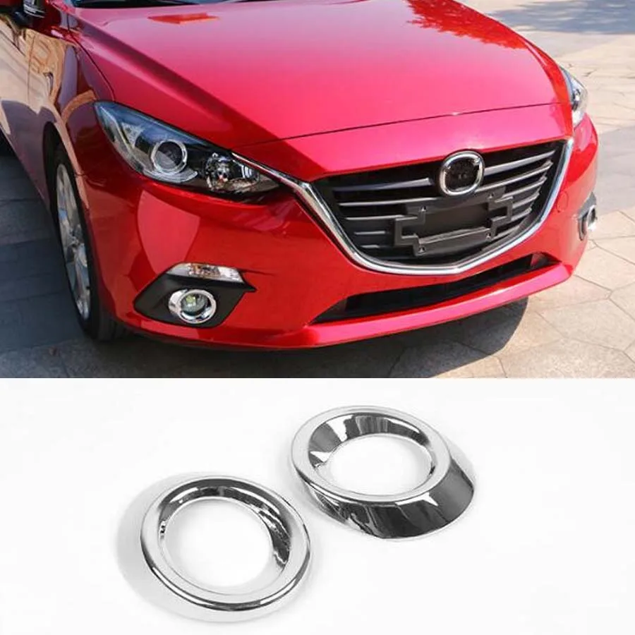 

Подходит для Mazda 3 Axela M3 2014 2015 2016 автомобильные передние противотуманные фары кольцо украшение отделка Стайлинг внешние аксессуары ABS 2 шт./ко...