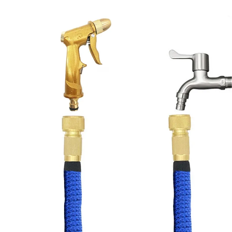Selling Retractable Garden Watering Hose Wear-Resistant flexible Garden Hose 16 FT-100FT Car Wash Weapon Nozzle For the Garden