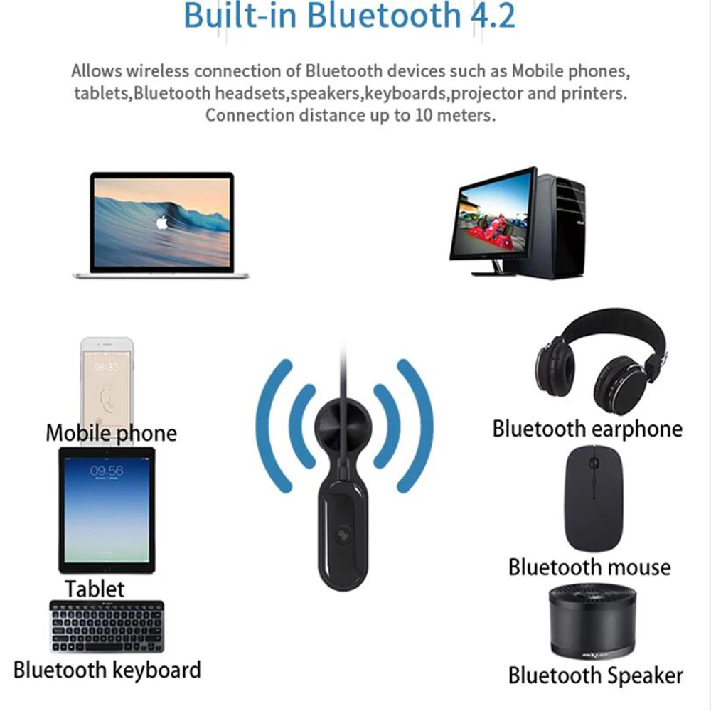 

Wireless Bluetooth 4.2 USB Wifi Adapters dual band 2.4/5GHz Transmit and receive Lan Ethernet Network card Plug and play 600Mbps