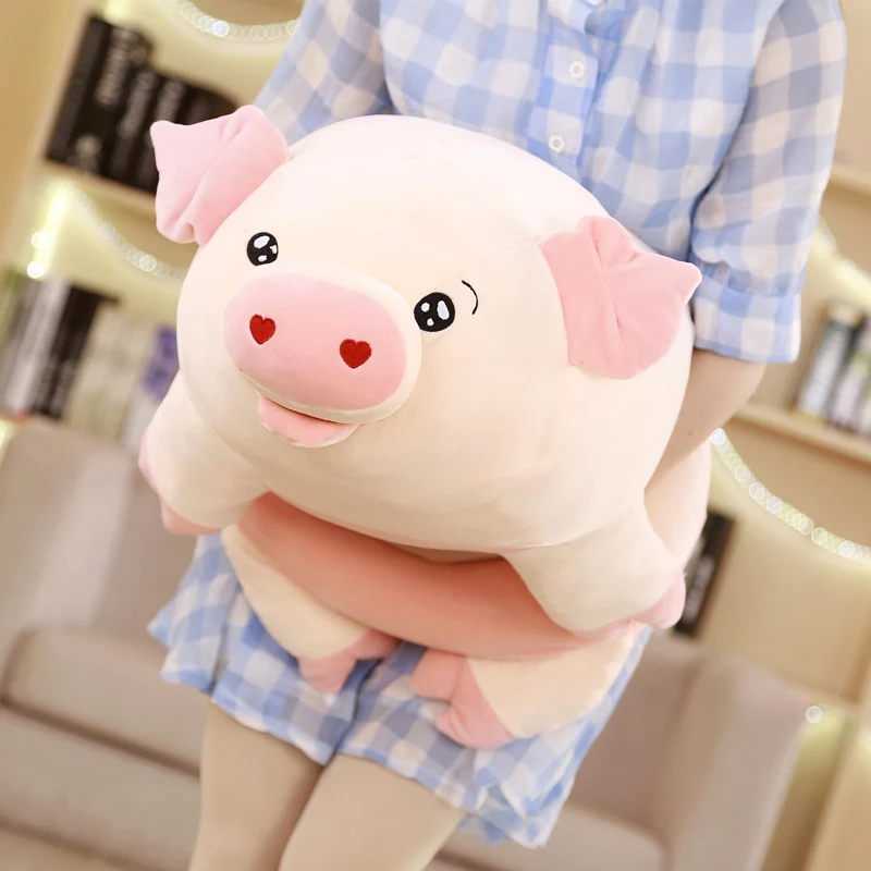 

50/60/80cm Cute Pink Pig Plush Toys for Children Chinese Zodiac Pig Doll Soft Fat Pig Pillow Cushion Kids Girls Birthday Gifts