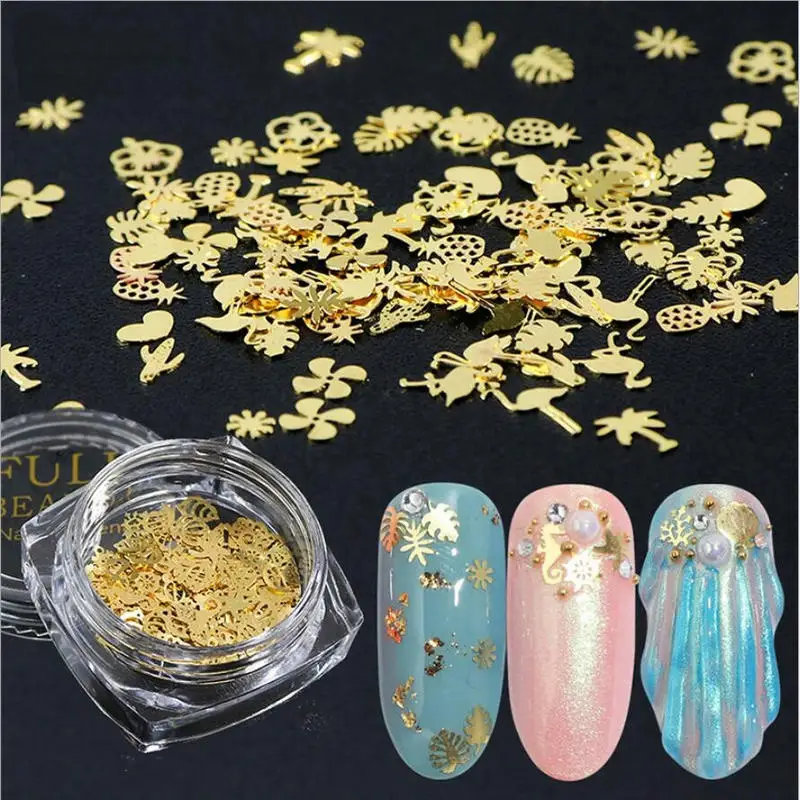 1box DIY Craft Ocean Stuff Slice Mix Rainforest Metal Flakes UV Resin Jewelry Filler Decor Nail Art Gold Hollow Star Moon Piece