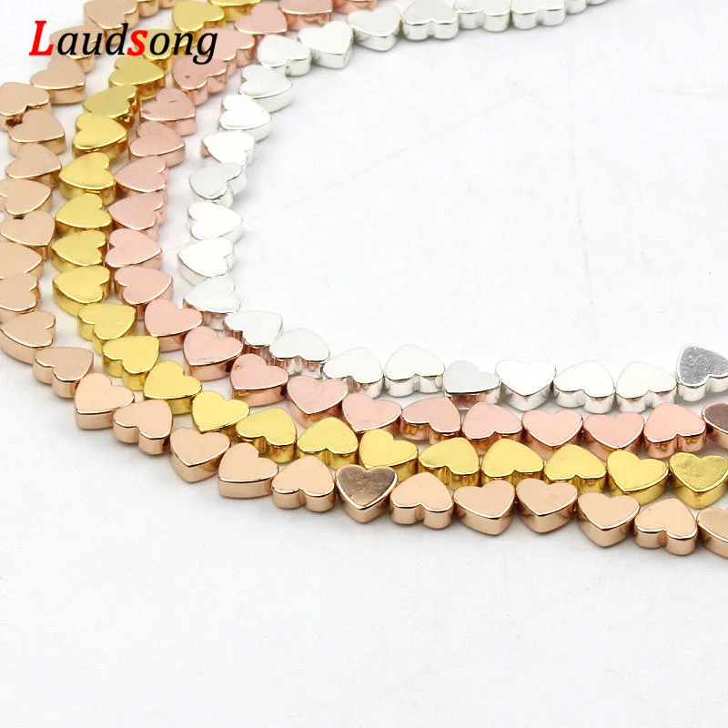 Бусы из натурального камня любящее сердце розового золота бусины с большим