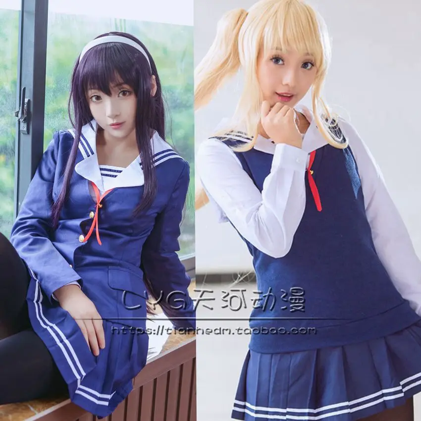 

Saekano: How to Raise a Boring Girlfriend Eriri Spencer Sawamura Sweaters Sailor Suit School Uniform Dress Cosplay Costumes