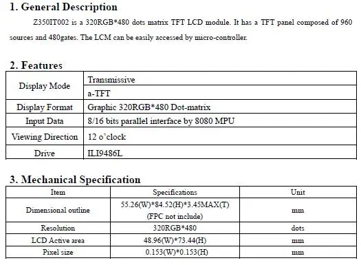 Maithoga 3,5 дюйма 37P 262K на тонкопленочных транзисторах на тонкоплёночных транзисторах ЖК-дисплей Экран(Touch/без Touch) ILI9486 ILI9488 Водительская подушка безопасности 320*480 MCU 8/16Bit параллельно Интерфейс