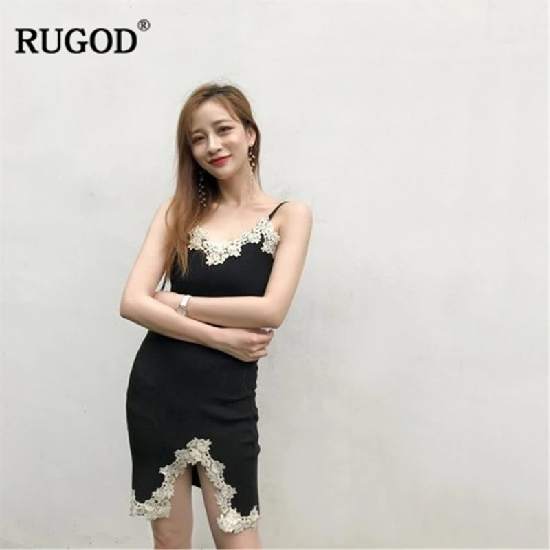 RUGOD 2018 Новейшее модное женское трикотажное платье на бретельках сексуальное