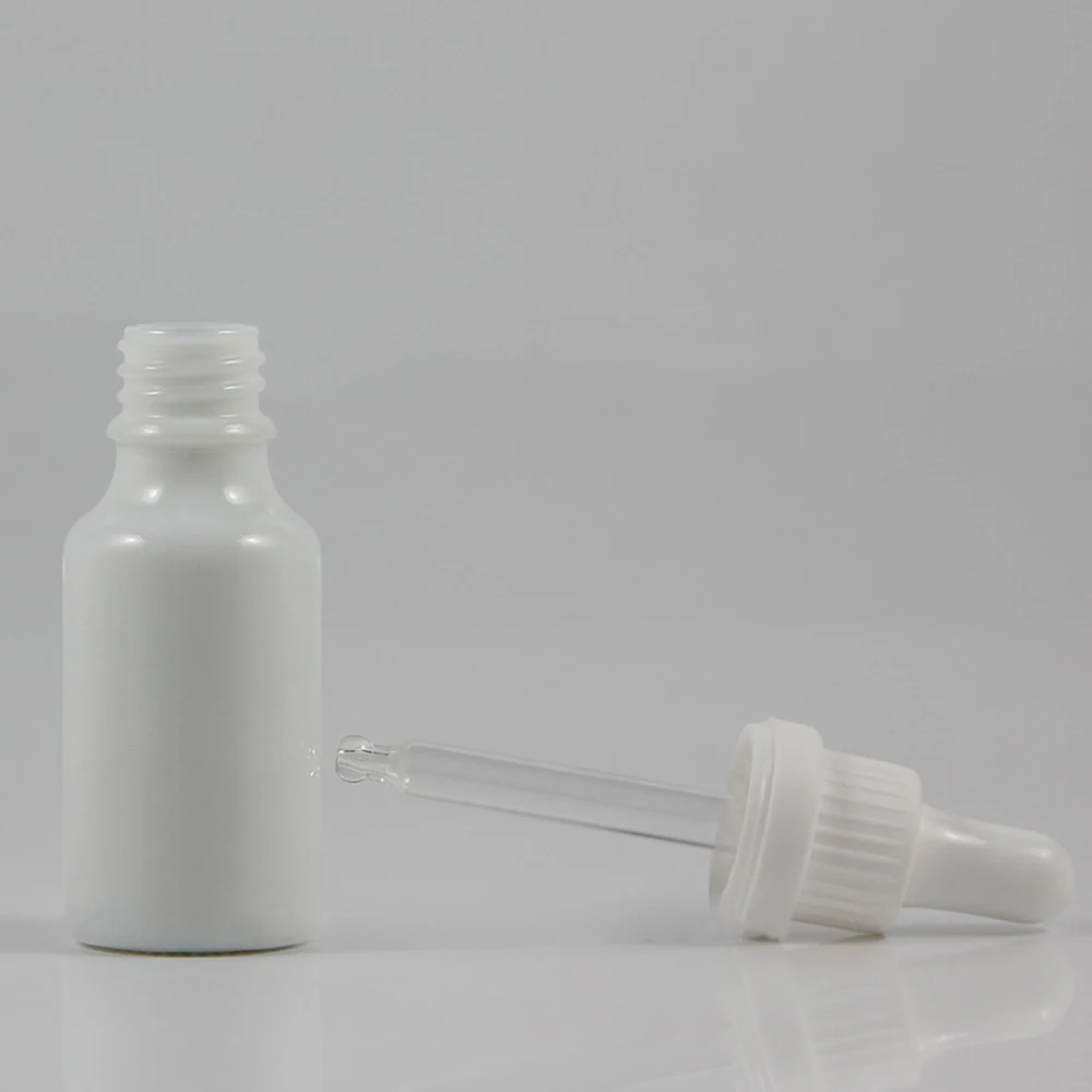 wholesale 50pcs 20ml white round shaped dropper bottle for Essential oil ,20ml glass white color essential oil bottle wholesale