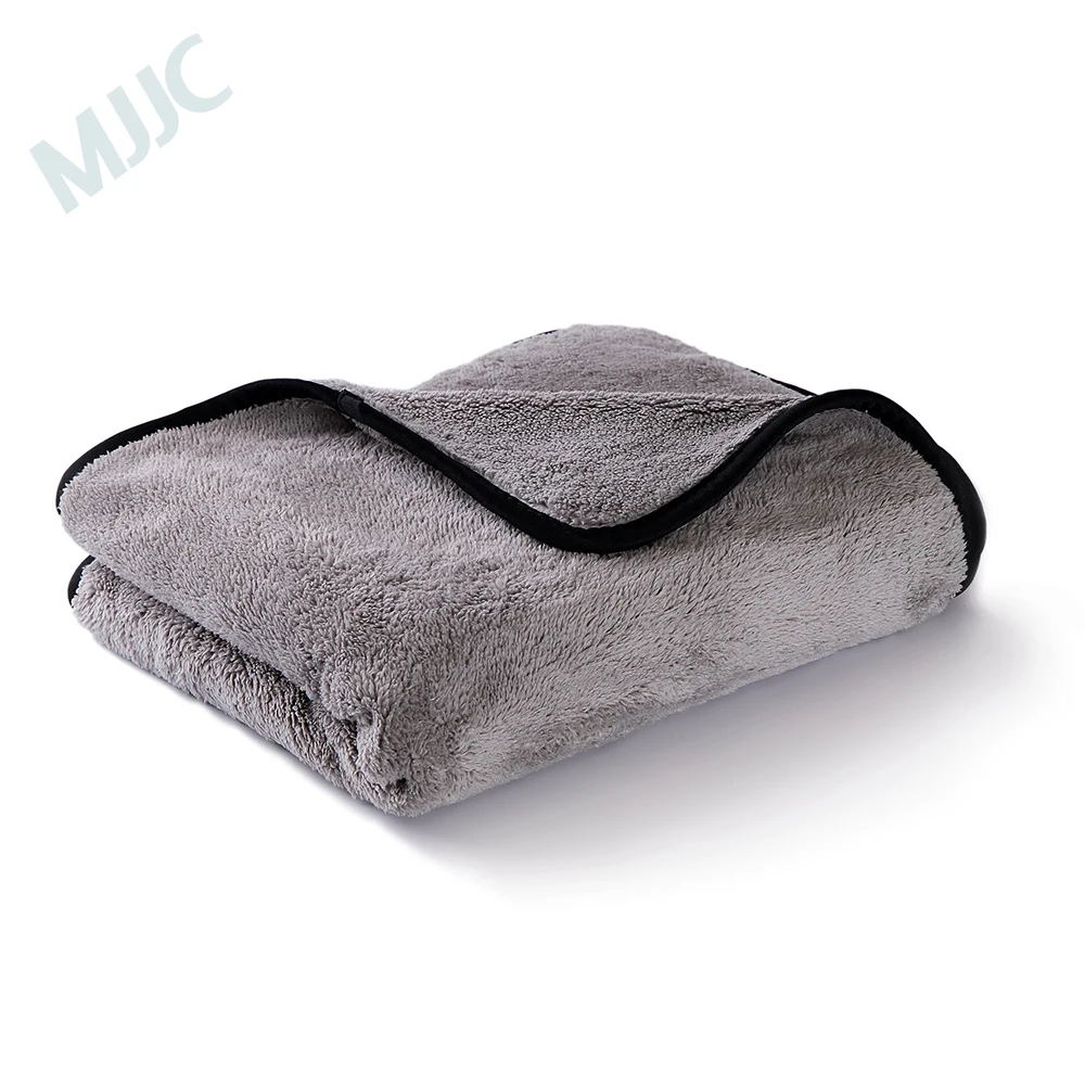 

MJJC 40*100 см серый Цвет черный краями плюшевые салфетка для сушки Полотенца по уходу за автомобилем Полотенца для Сушки автомобиля полировка воском