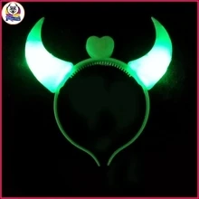 

Christmas Ox Horn Party Headwear Flashing LED Hair Clasp Headband Xmas Birthday Gift Hallowmas Devil horns lin2249