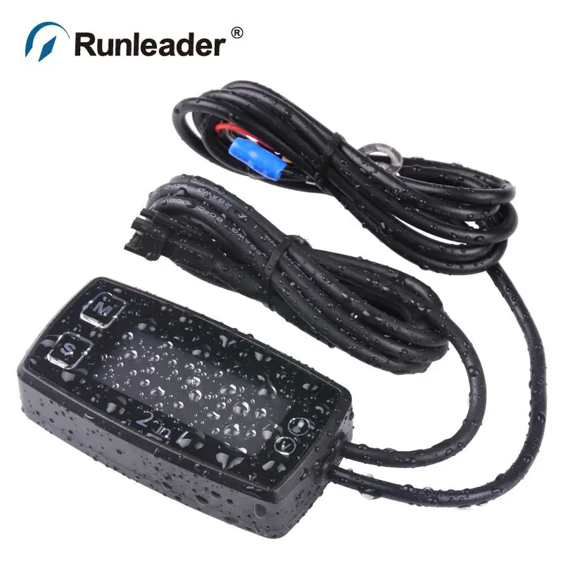

Runleader LED Digital TM008 thermometer voltmeter temperature meter for pit bike ATV outboard glider lawn mower boat marine