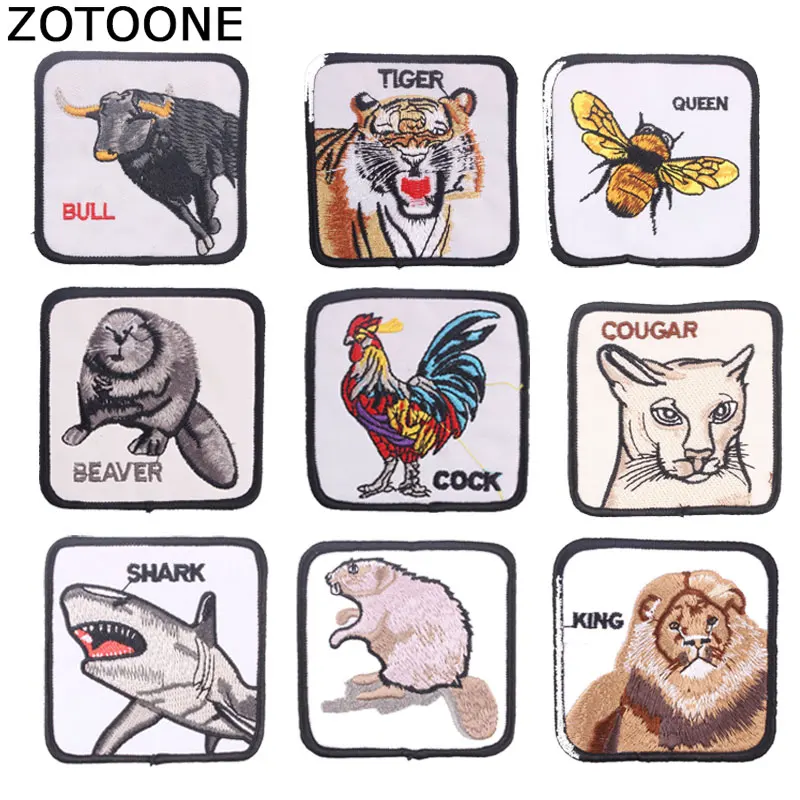 ZOTOONE животное Лев тигр нашивки Diy наклейки железо на одежду термопечать