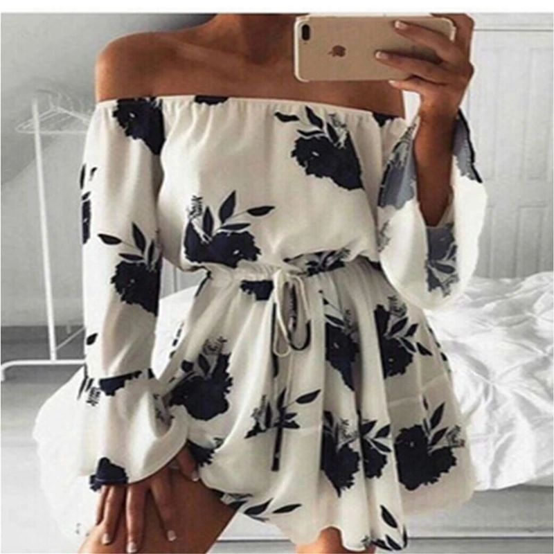 Женский шифоновый комбинезон с открытыми плечами и высокой талией|Комбинезоны c