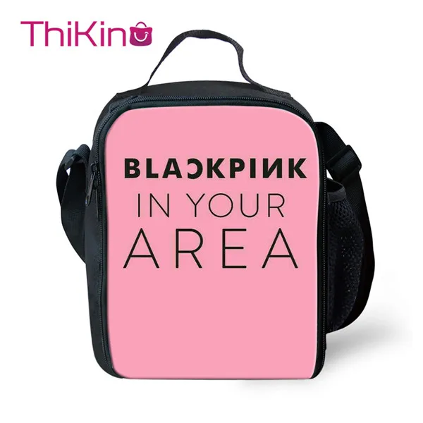 Thikin Blackpink KPop Девушки группа сумки для ланча для девочек подростков Мода портативный кулер мультфильм сумка с узором сумка для пикника - Цвет: CDZHL441G