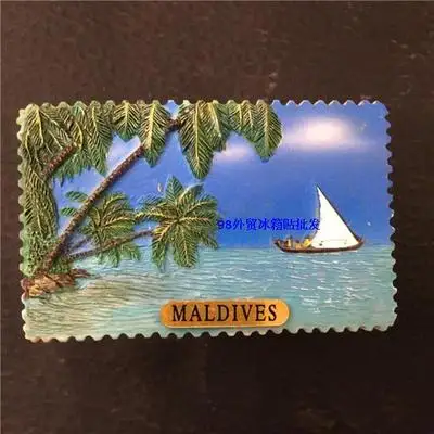 Maldives туристический Мемориальный холодильник магнит кокосовые пальмы парусный спорт 3D фигурки из полимерной смолы с магнитами Путешествия Сувенир кухня украшение дома - Цвет: see chart