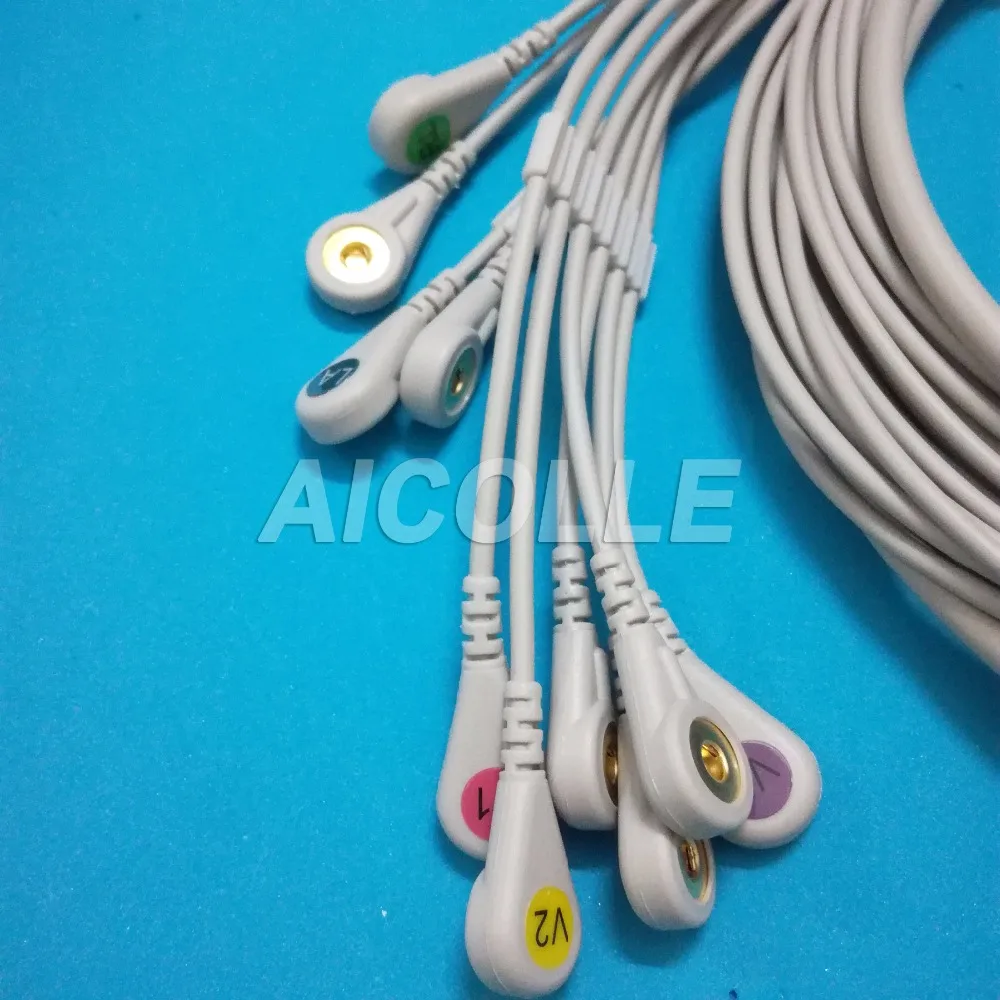 Eletrocardiograma Nihon Kohden 9130K 9110 ЭКГ кабеля 10 кабель 15 контактный разъем оснастки ведет на