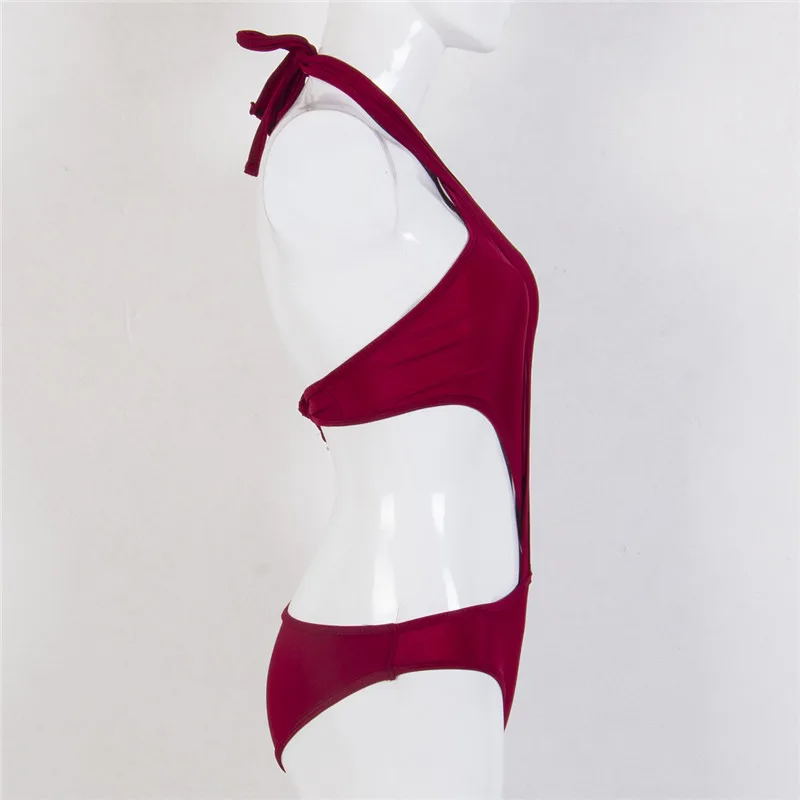 Женский комплект бикини с крестиком винно красный/желтый подкладкой лямкой на