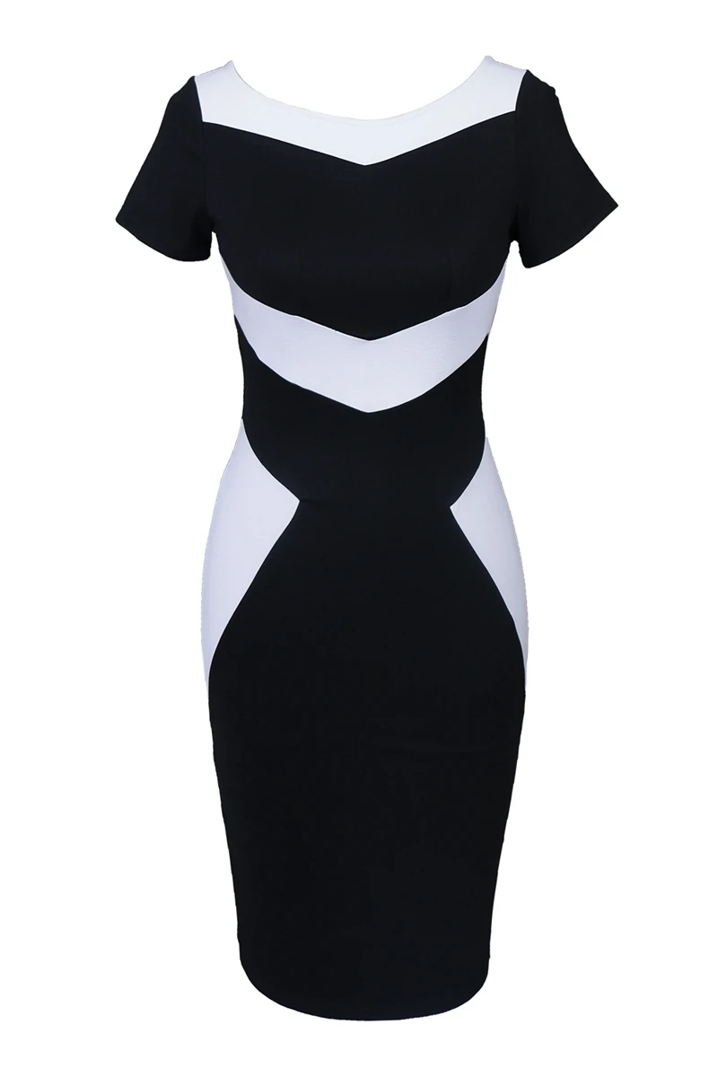 Женское элегантное лоскутное офисное деловое вечернее цельное платье костюм для