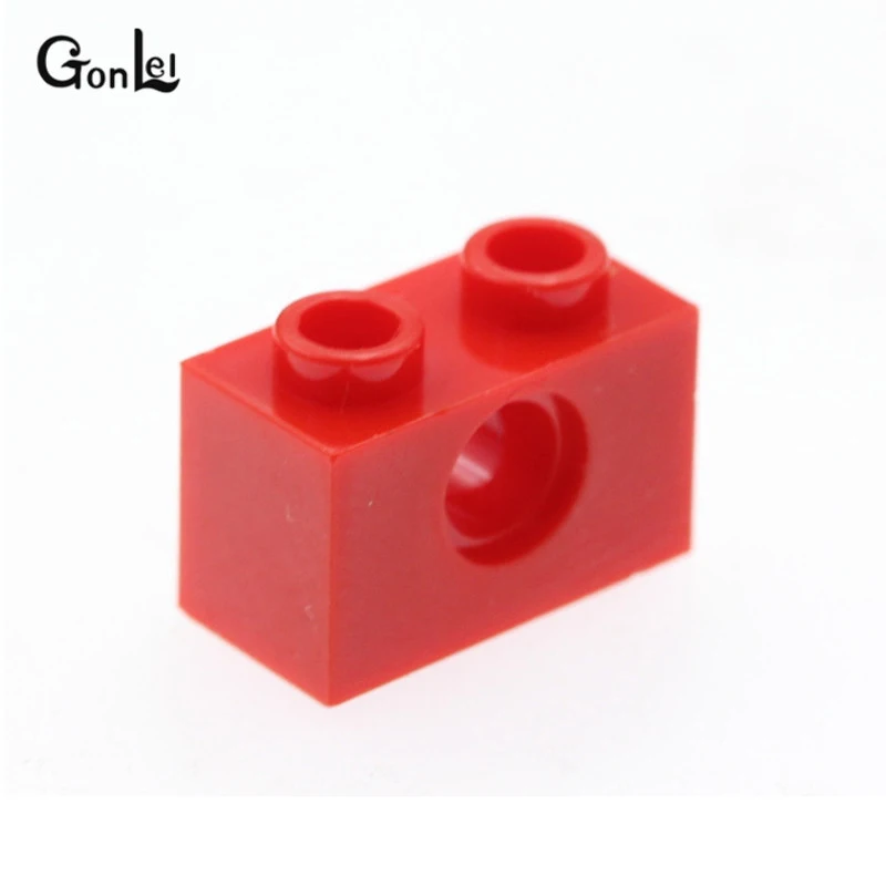 80 шт./лот Technic Brick 1x2 с 1 отверстием строительные блоки части DIY креативные игрушки