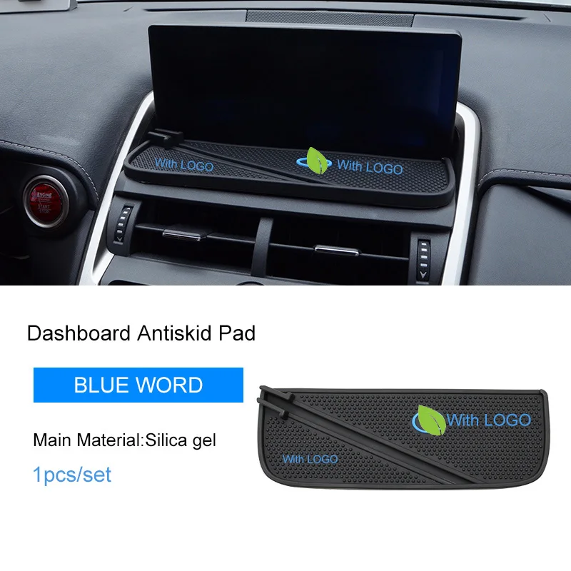 Black With Blue Word QHCP 1 шт. силикагель дашоборд Противоскользящий коврик силиконовая автомобильная подставка для телефона Нескользящая Накладка для Lexus NX200 300 300H - Название цвета: Black With Blue Word