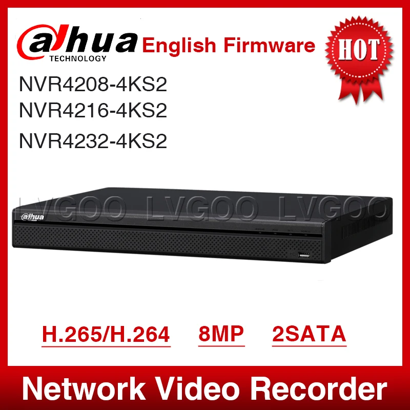 Экспресс- Dahua NVR4208-4KS2 NVR4216-4KS2 NVR4232-4KS2 компактный 1U Lite 4K H.265 Сетевой Видео Регистраторы Full HD 1080P 2SATA