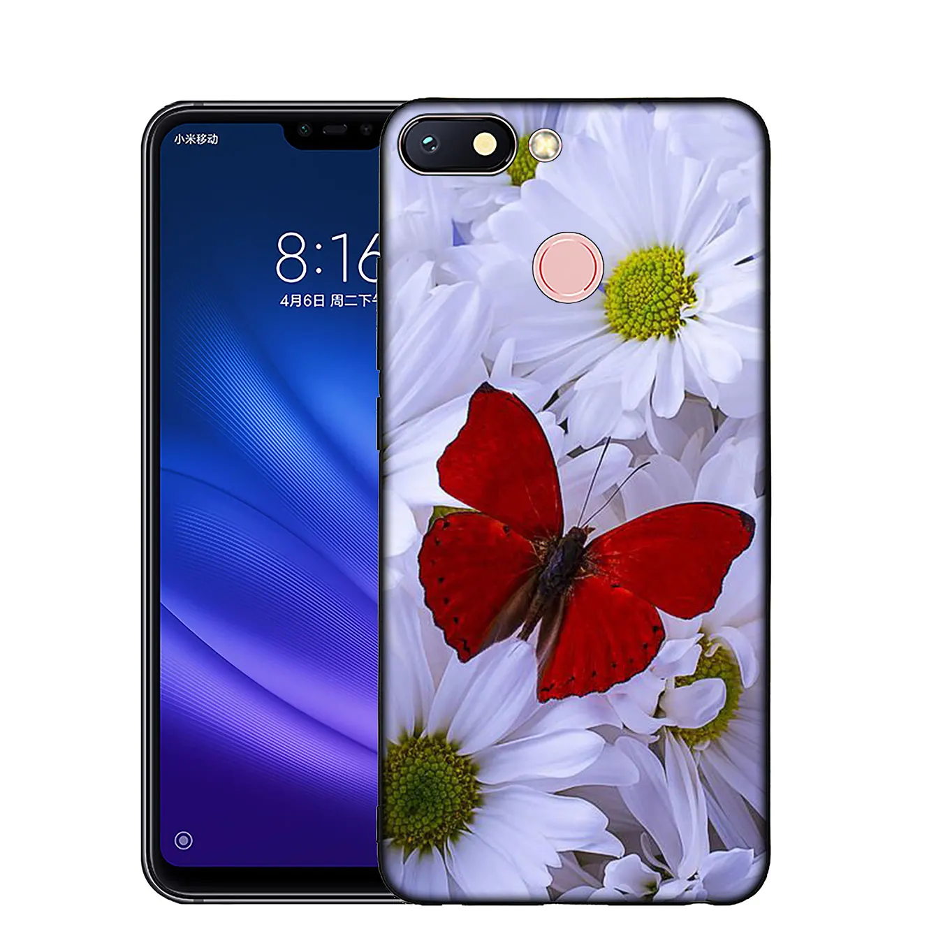 IYICAO Мягкий силиконовый чехол с красной бабочкой и розами для Xiaomi Mi 9 8 A2 Lite A1 6 pocophone