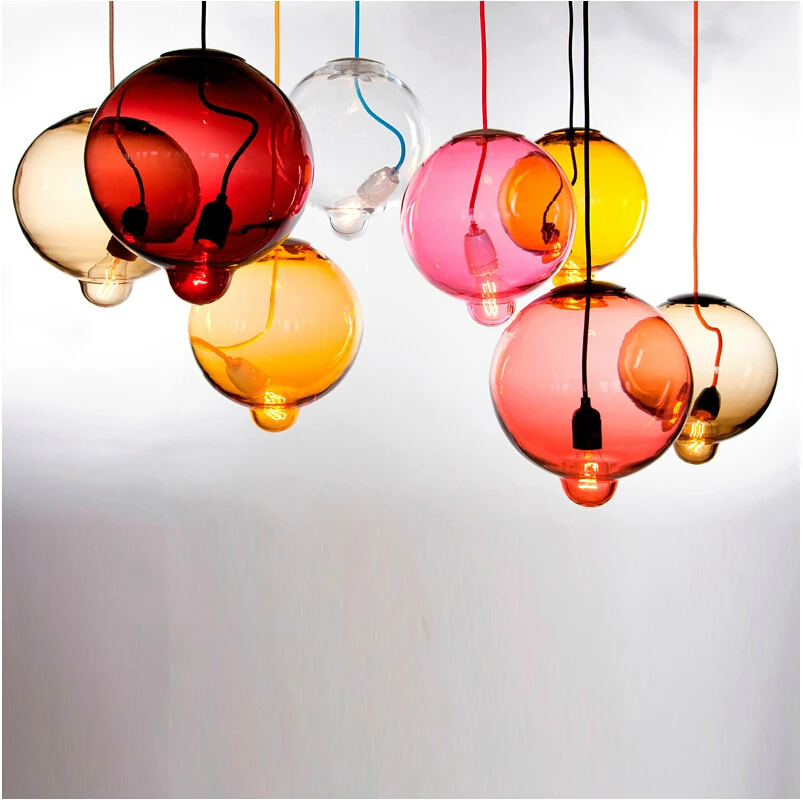 Скандинавский современный Глобус стеклянный шар пузырь подвесной светильник