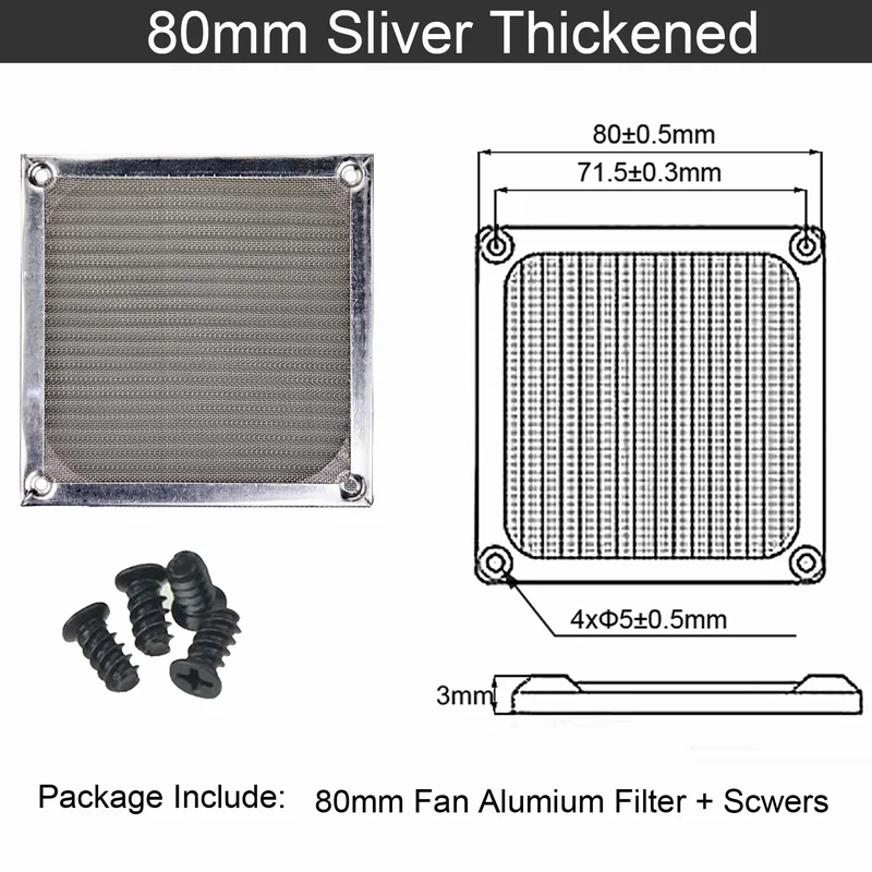 8cm Silver Thickened Gdstime 140 мм алюминиевый пылезащитный Пылезащитный фильтр вентилятор Гриль сетчатый предохранитель для ПК чехол 60 мм 80 мм 90 мм 120 мм 140 мм фильтр - Цвет лезвия: 8cm Silver Thickened