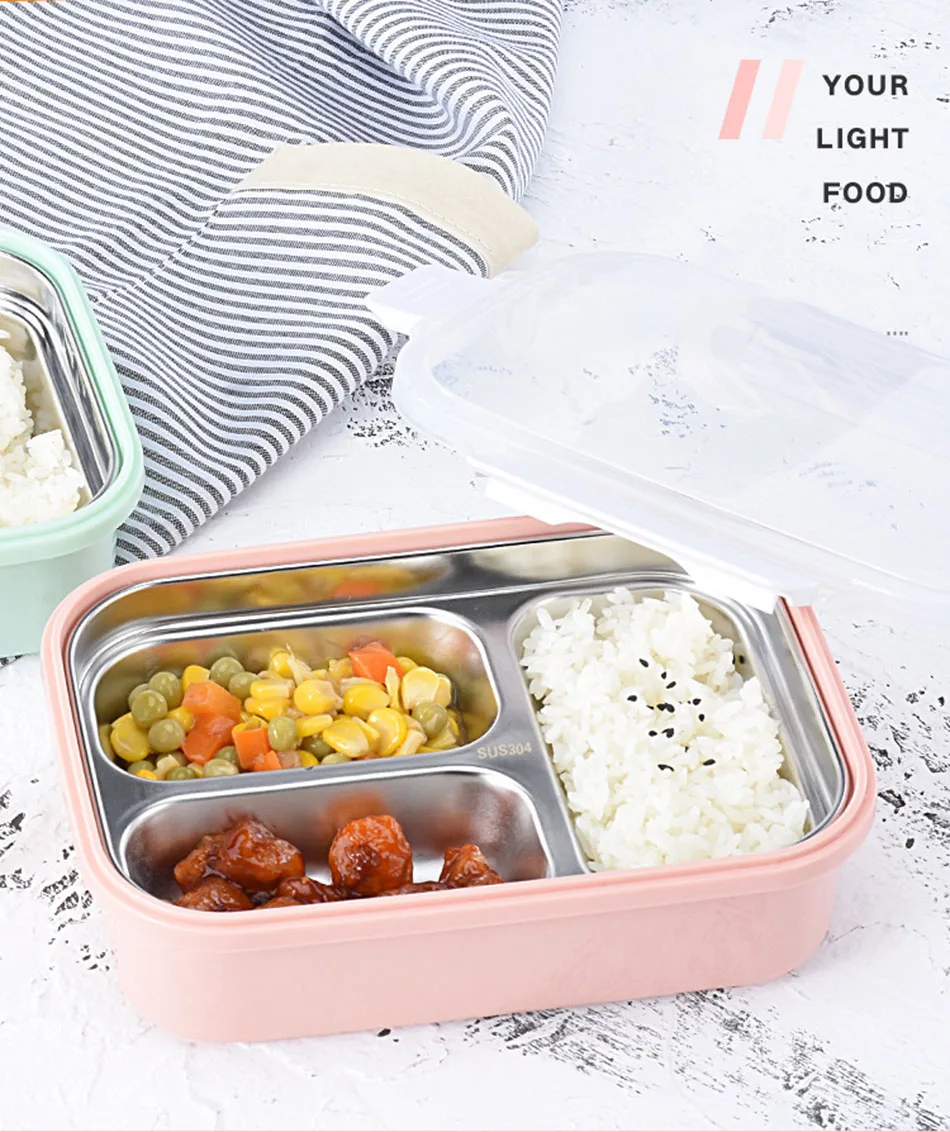 MICCK нержавеющая сталь Ланч-бокс герметичный BPA бесплатно Bento box Теплоизоляционный контейнер для хранения еды для пикника школы офиса