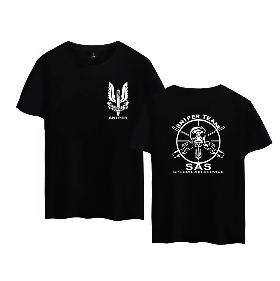 British Army Special Air Service insignia Tshirt Men Cotton Fashion Casual Clothing S.A.S SAS SNIPER TEAM Short Sleeve T-shirt | Мужская