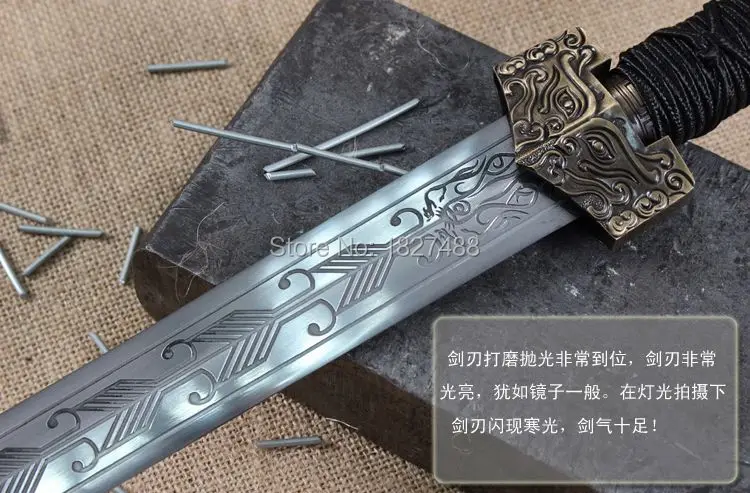 Резной марганца Сталь острые лезвия китайской династии Хань Полный Тан боевой
