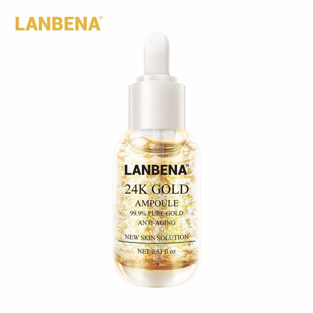 LANBENA с покрытыем цвета чистого 24 каратного золота ампулы сывороточная эссенция