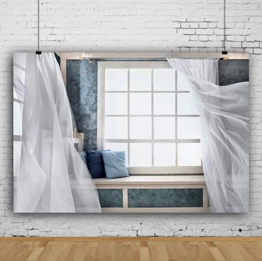 Laeacco серый Шторы окно подушку детский портрет интерьер комнаты фотографические