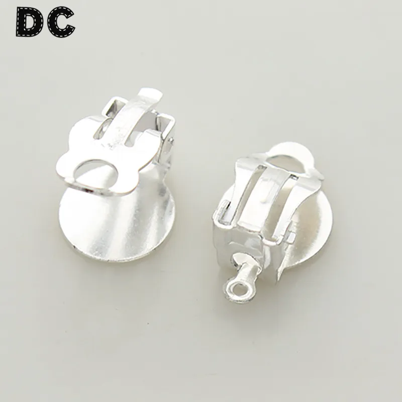 DC 30 шт./лот, клипсы для ушей, аксессуары, золото, Rhodiun, античный бронзовый цвет, без проколов, клипсы для ушей, застежки с отверстием для изготовления ювелирных изделий своими руками