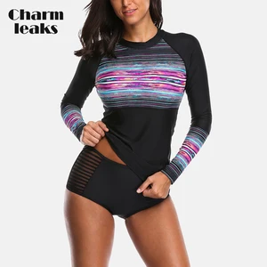 Рашгард Charmleaks Женский, с длинным рукавом, с цветочным принтом