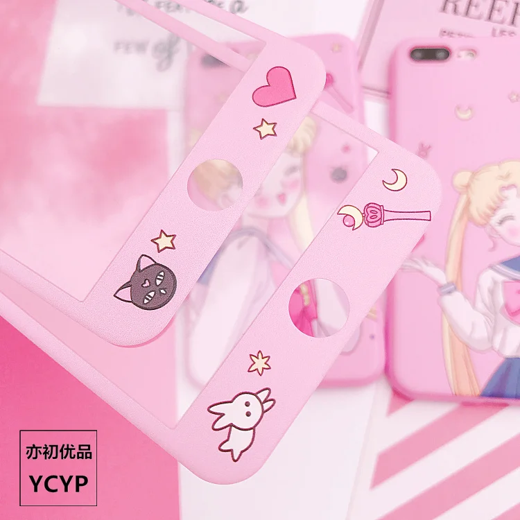 Чехол Sakura для iphone X Cardcaptor+ Защитная пленка для экрана из закаленного стекла для iphone 6 6s Plus 7 7plus 8 8plus Сейлор Мун
