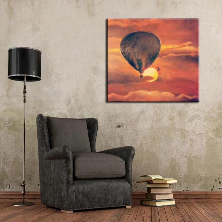 Искусный старый художник ручная роспись абстрактный пейзаж огненный шар