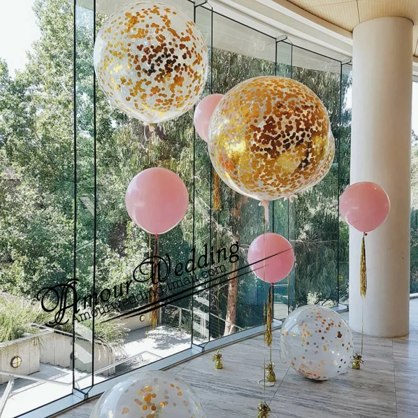 Большой 36 дюймовый стеклянный надувной Гелиевый шар золотой серебряный конфетти