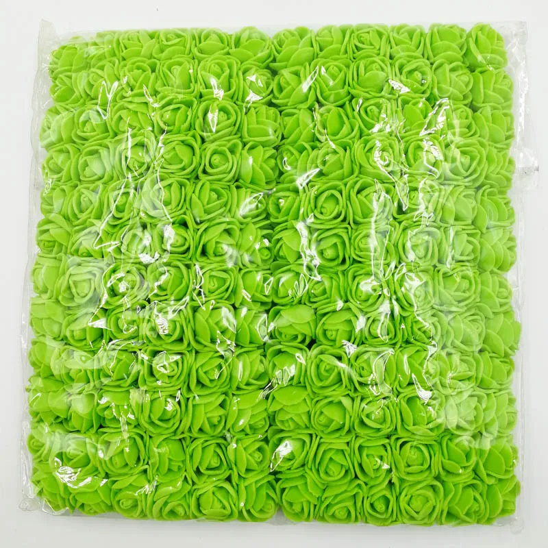 Green 36/72/144 шт. 2 см Декоративные Teddy Bear розы из вспененного полиэтилена, искусственный цветок розы Букет для дома Свадебные украшения DIY ВЕНОК в форме искусственных цветов - Цвет: Green