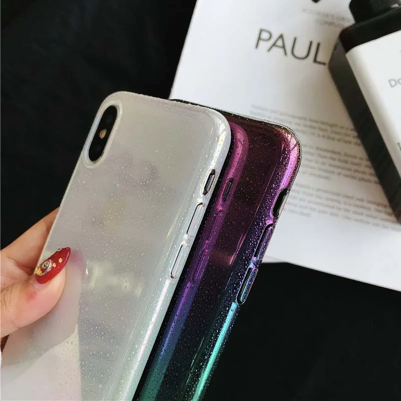 JIBAN Newest 3D water beads Phone Case for iPhone X 6 6s 7plus Cute Rainbow All-inclusive hard Back Cover Apple iphone 8 |