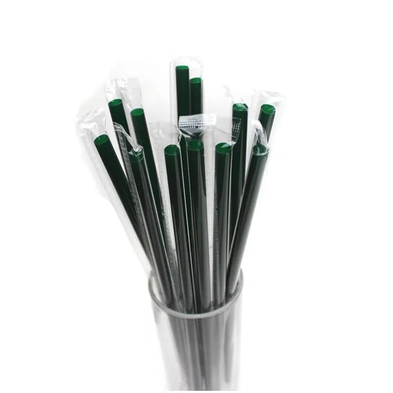 100 шт. Независимых средств Прямо соломы Одноразовые пластиковые фруктовый сок