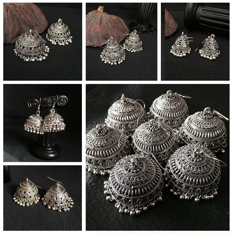 Jhumki индийские женские ювелирные изделия для ушей pusheen серебряные кольца для больших ушей Boho my pending order AliExpress в форме клетки для птицы серьги с кисточками