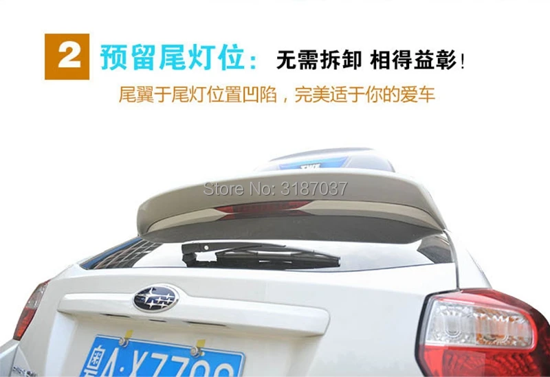 Для Subaru XV спойлер 2011-2014 углерода Пластик задний на крыло крышу багажник губы