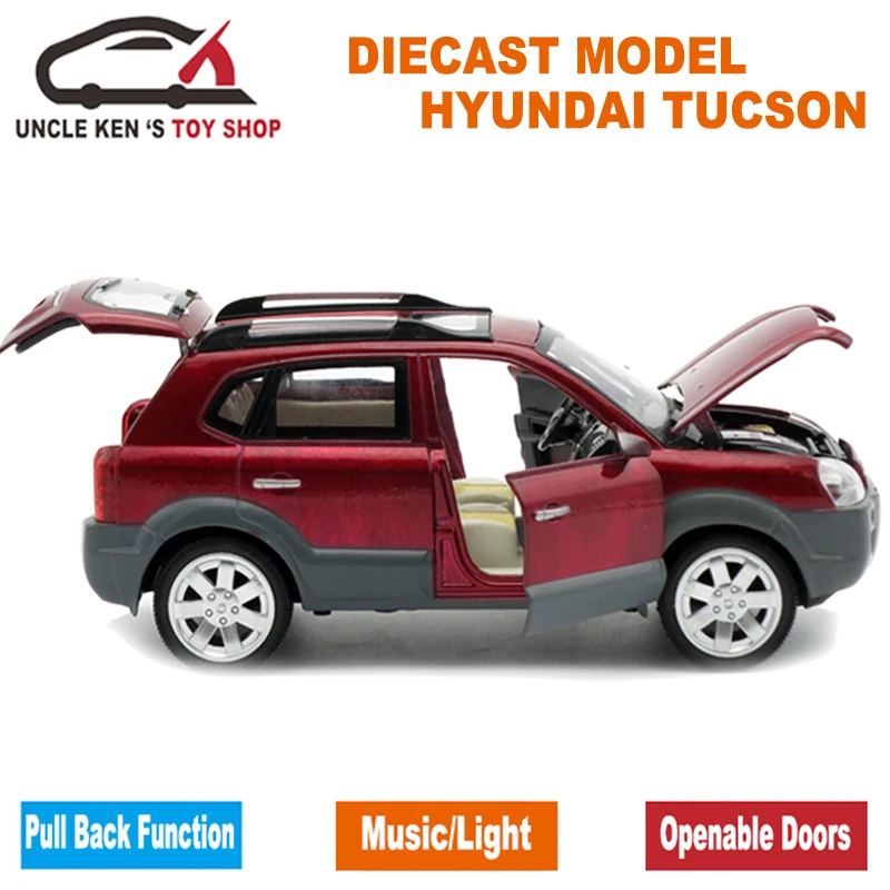 1:24 весы литая под давлением модель Hyundai Tucson автомобиль из сплава 18 см