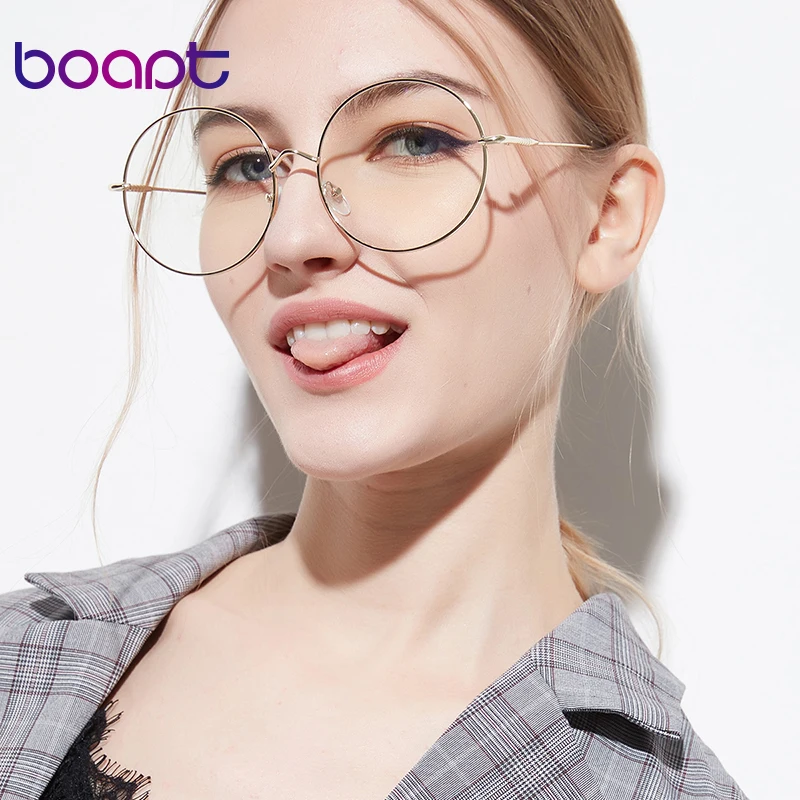 Унисекс Ретро дизайнерские круглые металлические большие оправы оптические