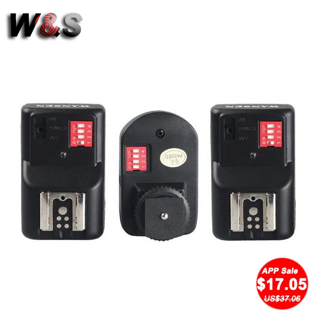 Wansen PT 04GY 4 канала беспроводной пульт дистанционного вспышки Speedlite триггер + 2