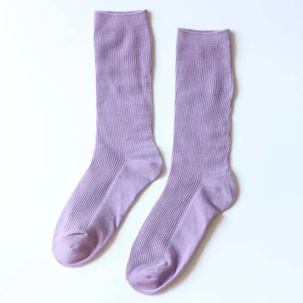 Purple Винтажные женские носки, повседневные хлопковые носки, модные женские теплые длинные носки для женщин, 3 пар/лот = 6 штук - Цвет: Purple
