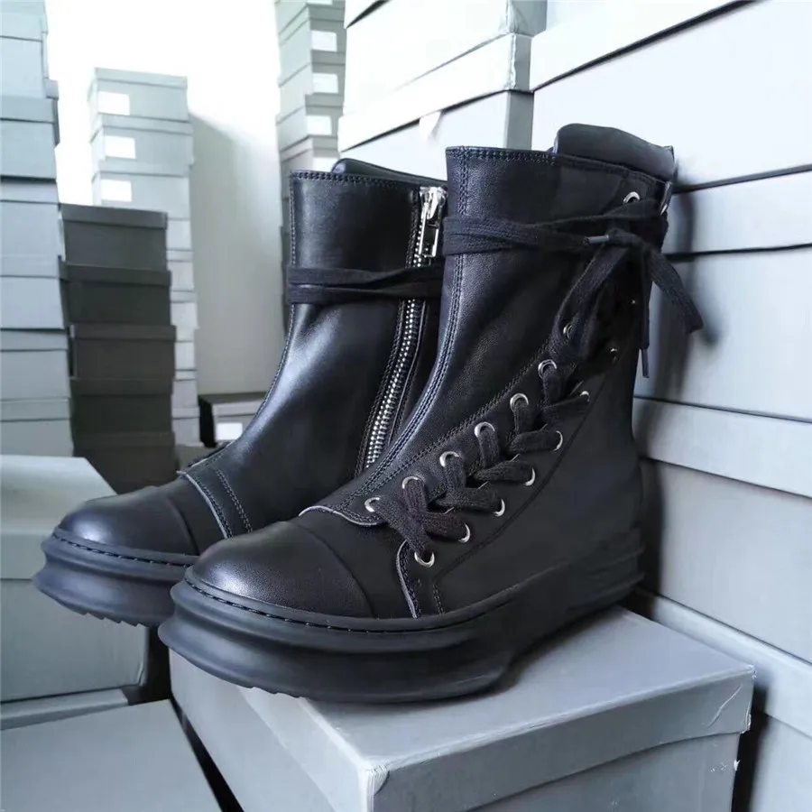 Новинка 2017 года зимние высокие сапоги из воловьей кожи с высоким берцем на