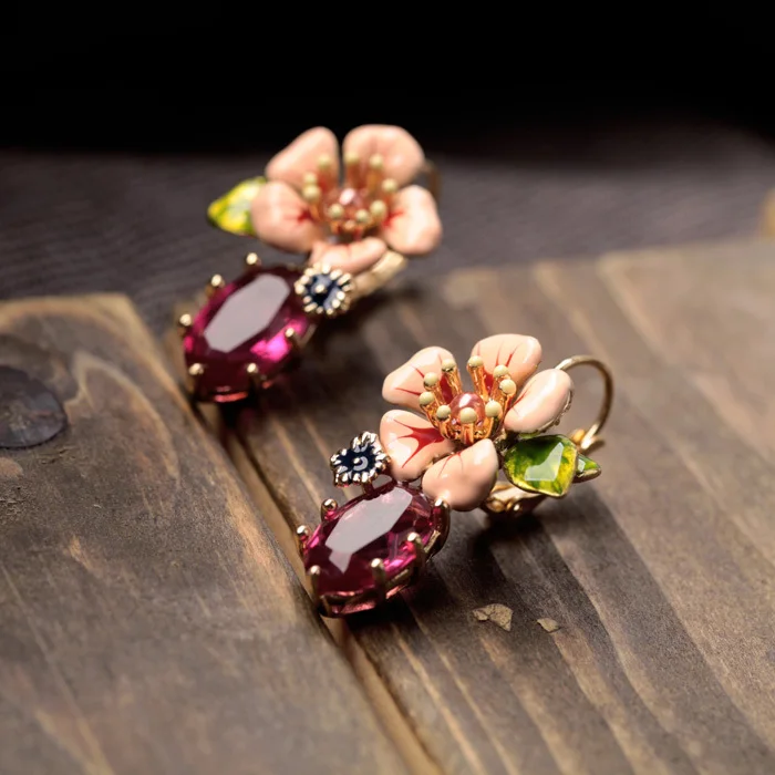Новые Брендовые женские элегантные серьги из смолы с эмалью и цветком цветные
