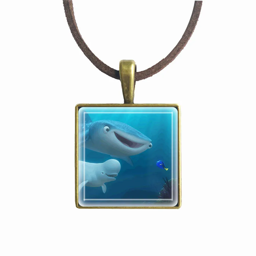 Квадратное ожерелье в виде рыбки клоуна рыбка Немо подвеска животных|movie jewelry|anime